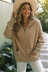 Thermal Waffle Knit Full Zipper Hooded Jacket